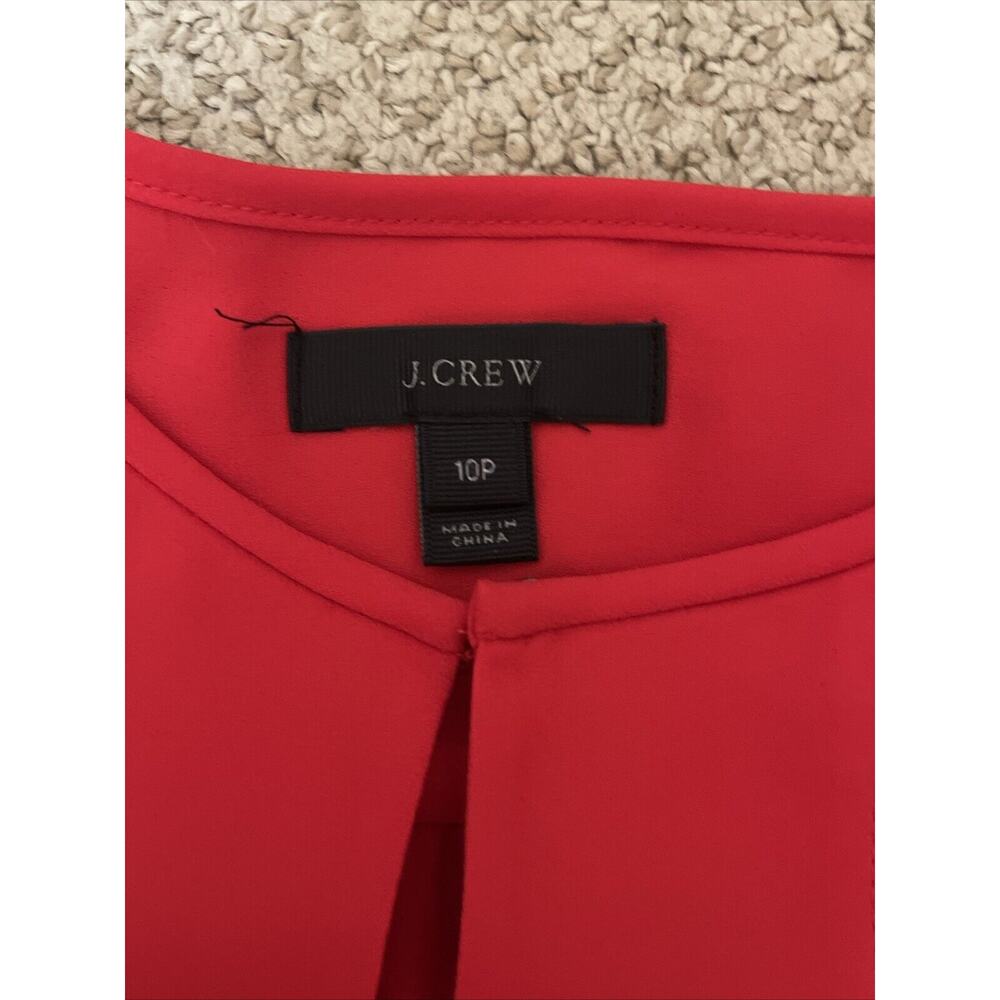 J CREW Women’s Size 10P Red Polyester Sleeveless Blouse - Picture 4 of 7